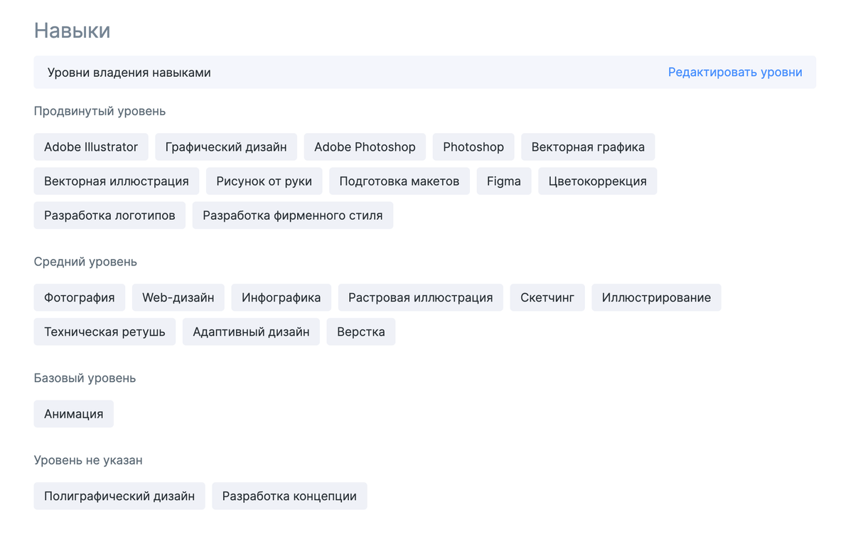Раздел навыков в резюме