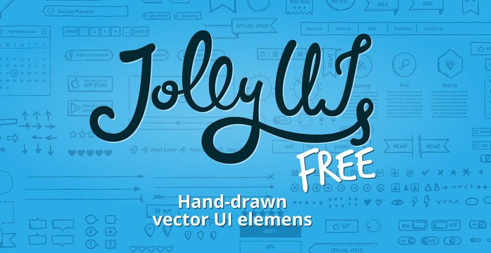 Пример Jolly UI kit с минималистичными элементами wireframe для замены серого круга