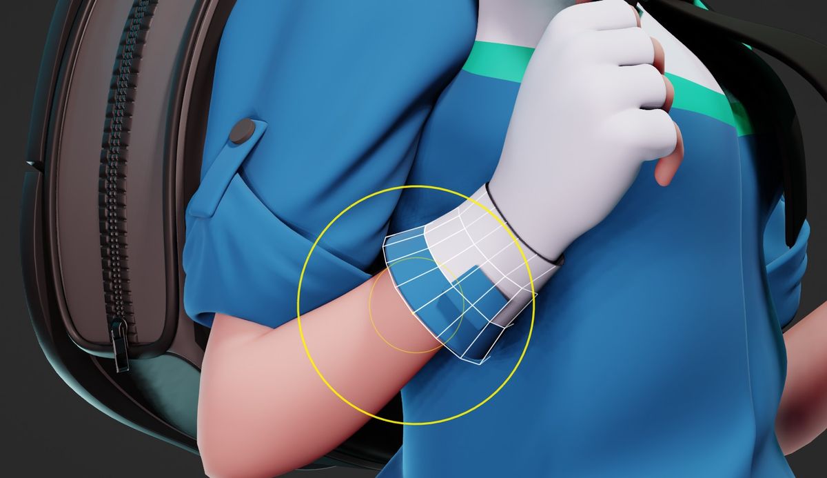 Grab Active Vertex: видны wireframe вершины для точного контроля