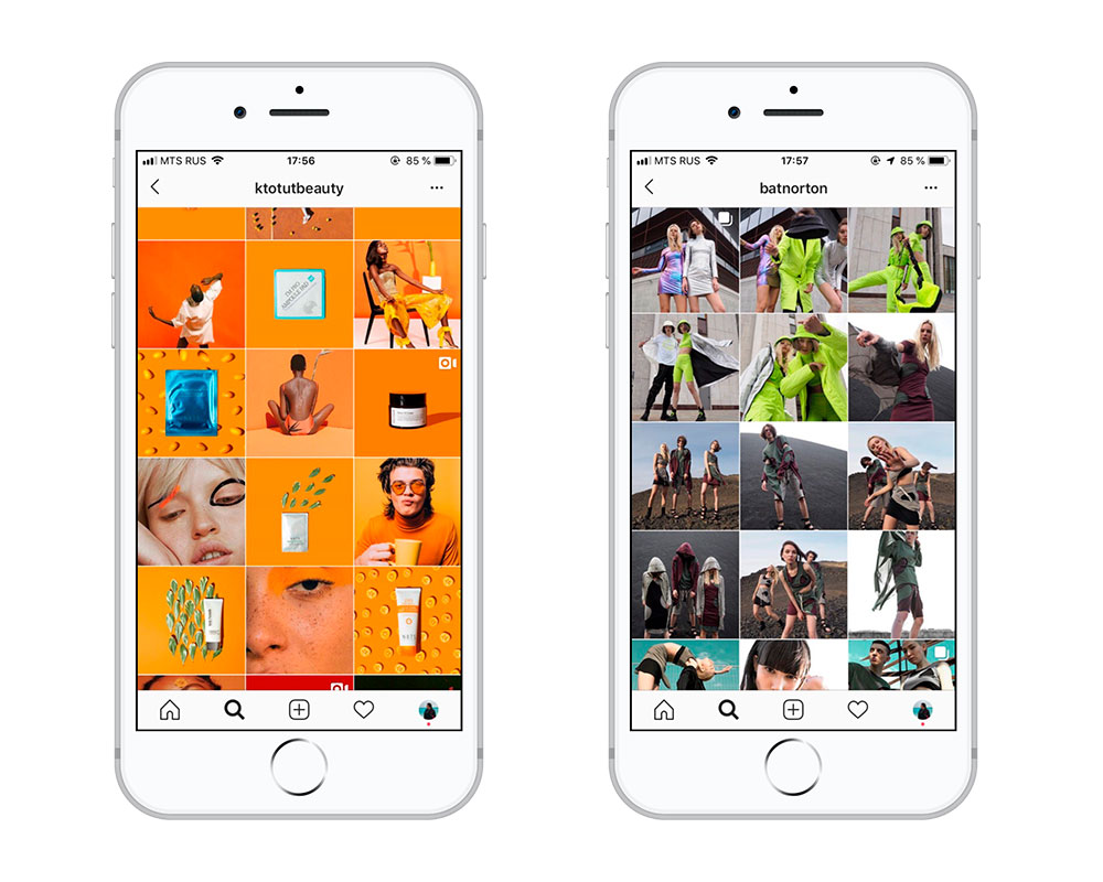 Пример единого стиля в Instagram